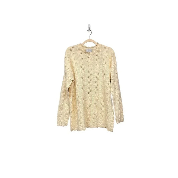 Mondala Open Work Cream Sweater Size Medium (M) - Picture 1 of 7